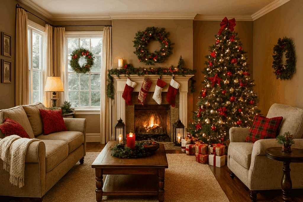 holiday ready livining room ready for guests