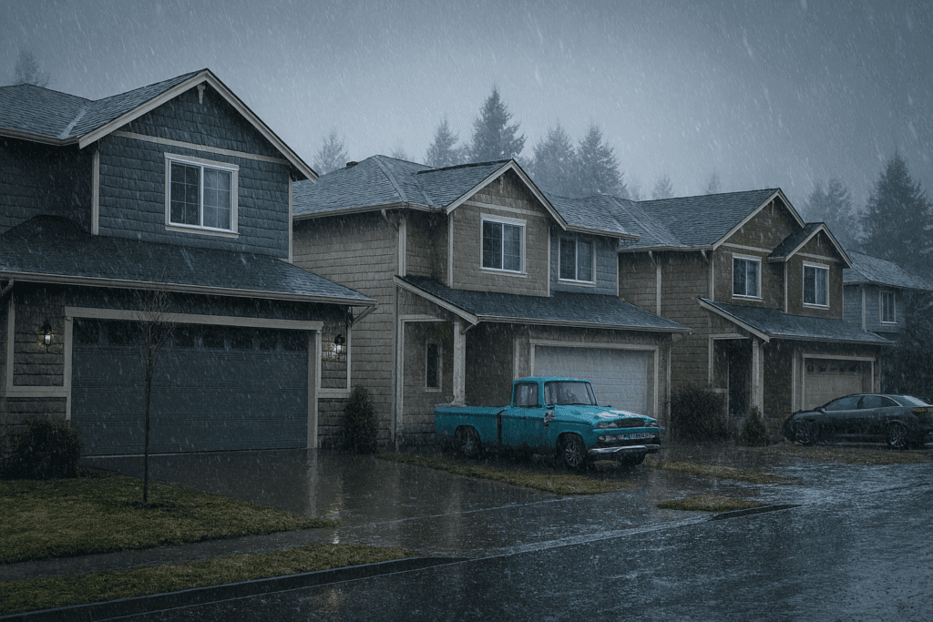 stormy winter rainfall